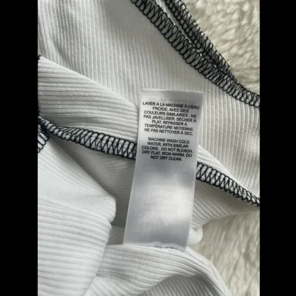 Garage White Crop Tank with Black Trim - Picture 4 of 5